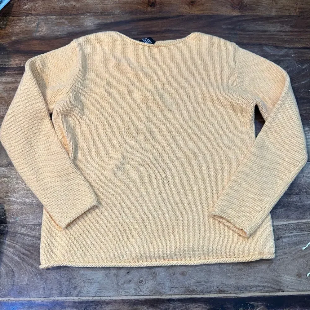 Garnet Hill Women's Button Front Crew Neck Knit Sweater Size XS
